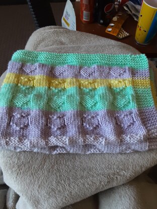 Love Heart Caron Cake Baby Blanket Pattern Knitting pattern by Nicola  Rattley