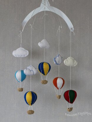 Air Balloons Baby Mobile with clouds
