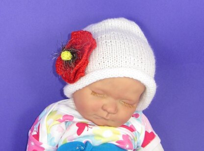 Baby Poppy Flower Slouch Hat