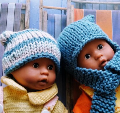 Mini Baby Doll Hat with Scarf