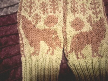 Knit Wolf Mittens