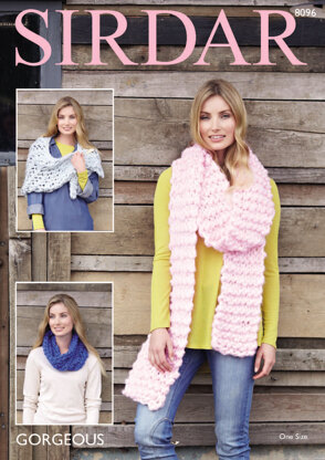 Wrap, Snood & Scarf in Sirdar Gorgeous - 8096 - Downloadable PDF