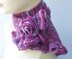 Ruffle Edged Scarf with Flower Scarf Pin