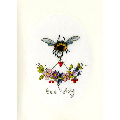 Bothy Threads Bee Happy Cross Stitch Kit - 9 x 13cm