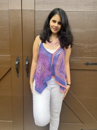 Square Charm Crochet Tank Top