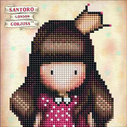 Vervaco Gorjuss Diamond Painting Greeting Card Cross Stitch Kit - 18 x 18 cm