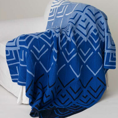 Cascading Colors Mitered Blanket in Caron United - Downloadable PDF - knitting pattern