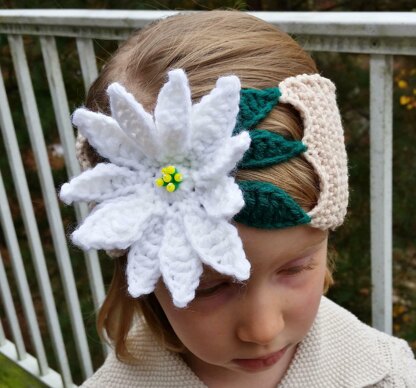 White Poinsettia Headband