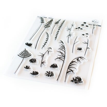 Pinkfresh Studio Clear Stamp Set 6"X8" - Wild Flower Sketches
