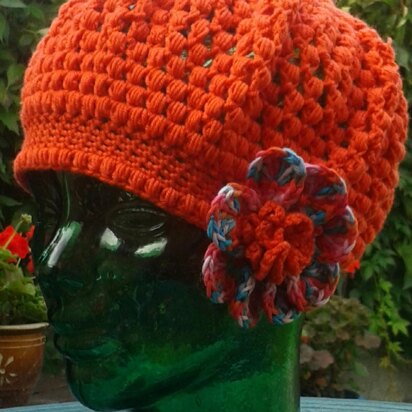 Ladies Puff Stitch Crochet Hat