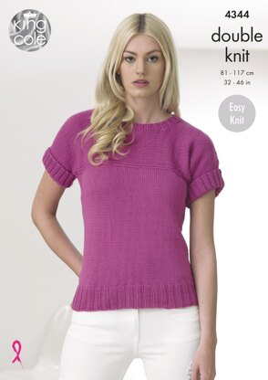Tops in King Cole Cottonsoft Dk - 4344 - Downloadable PDF