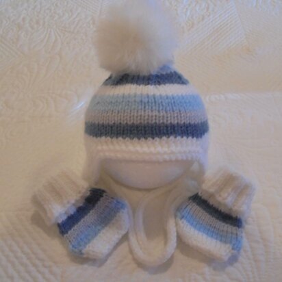 Baby Boy Hat And Mittens