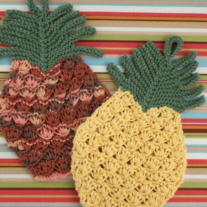 Knit Pineapple Dishcloth in Lily Sugar 'n Cream Solids - Downloadable PDF - knitting pattern