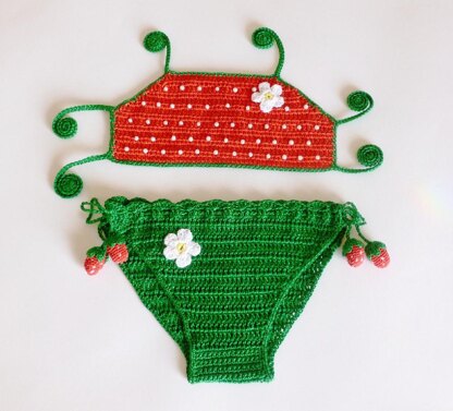 STRAWBERRY bikini, two pieces swimsuit