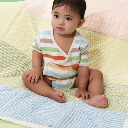 Pastel Stripe Baby Blanket in Bernat Super Value