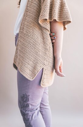 Crochet Ruffle Sleeve Cardigan