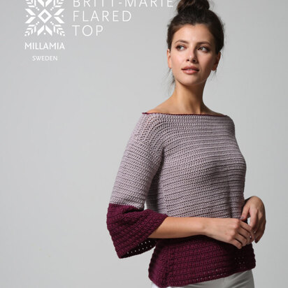 Britt-Marie Flared Top - Top Crochet Pattern For Women in MillaMia Naturally Soft Aran