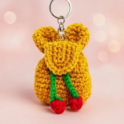 Crochet Mini Backpack Keychain Pattern PDF – Bag Charm DIY – Easy Crochet Keyring