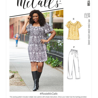 McCall's RosieMcCalls - Women's Tops, Dresses, Shorts & Capri Pants M8158 - Sewing Pattern