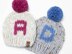 Monogram Initial Winter Hat Letter Name Personalized Chunky Toque Pompom