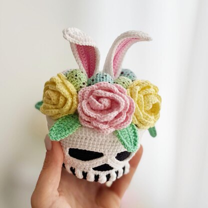 Crochet bunny skull, amigurumi skull, Bunny skull