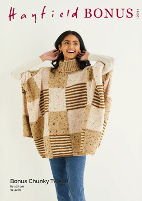 Poncho in Hayfield Bonus Chunky Tweed - 10344 - Downloadable PDF