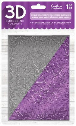 Crafter's Companion 3D Embossing Folder 5"X7" - Jingle Bell Wreath ...