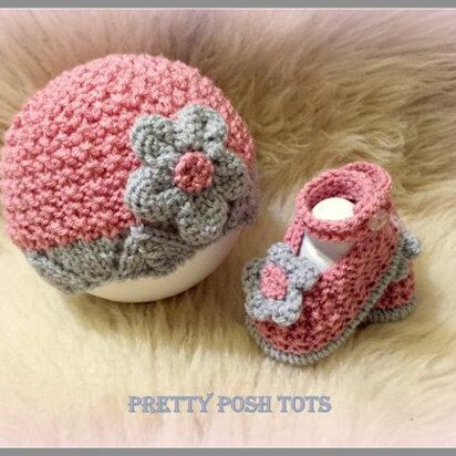 Fleur hat and shoes set