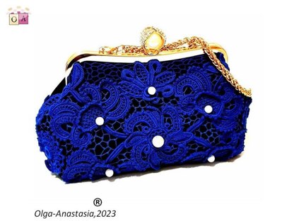 Blue lace handbag 5