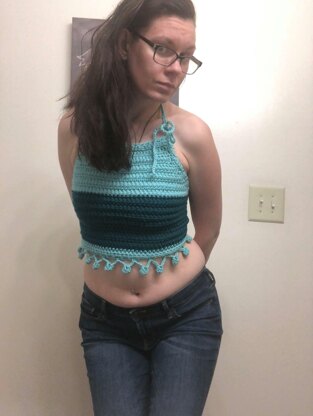 Happy Pompom Halter Top