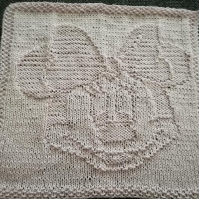 Minnie Mouse klud - dishcloth - knitting pattern