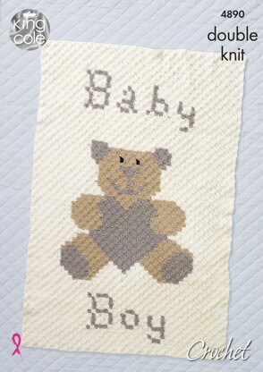 Baby Blankets in King Cole Comfort DK - 4890 - Downloadable PDF