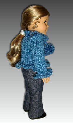 Tweed PomPom Sweater For American Girl Doll 050