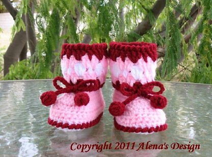 Crochet Cherries Toddler Booties