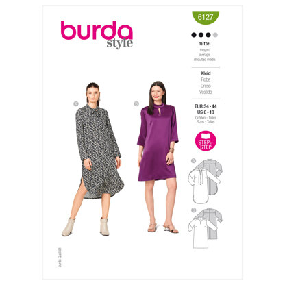 Burda Style Misses' Dress B6127 - Paper Pattern, Size 8-18