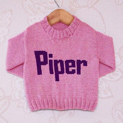 Intarsia - Piper Moniker Chart - Childrens Sweater