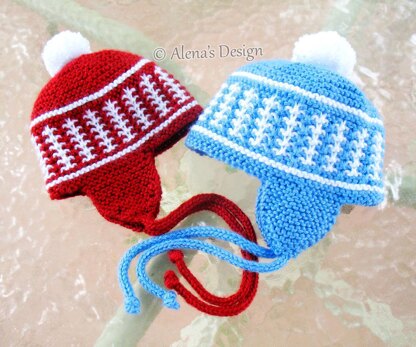 Knit Pom-Pom Ear Flap Hat