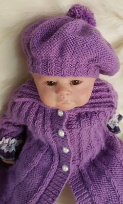 Amelia swing coat baby knitting pattern 0-6 & 12mths.