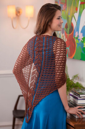 Falling Leaves Shawl in Aunt Lydia's Bamboo Crochet Thread - LC4086 - Downloadable PDF