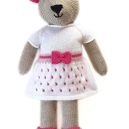 Bella teddy bear knitting pattern 19006