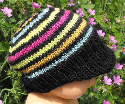 Baby Silk Striped Peak Beanie Cap Hat