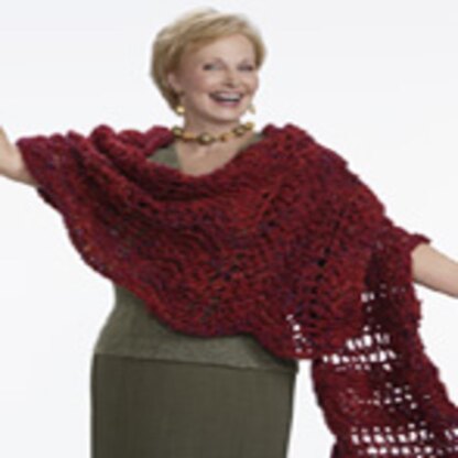 Crochet Wavy Shawl in Red Heart Light & Lofty - LW1543
