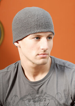 Men's Beanie in Blue Sky Fibers Worsted Cotton 