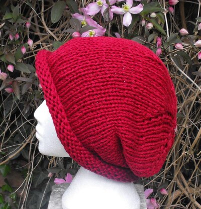 Superfast Roll Brim Slouch Hat Knitting Pattern - Madmonkeyknits