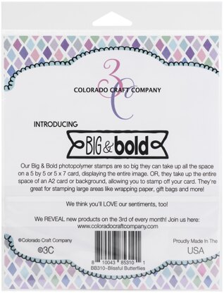 Colorado Craft Company Clear Stamps 6"X6" - Blissful Butterflies-Big & Bold