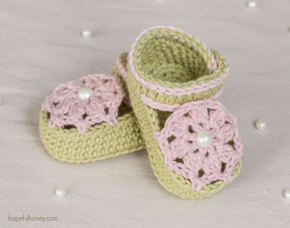 cream baby booties