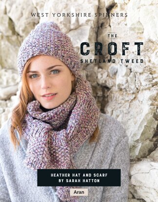 Heather Hat and scarf in West Yorkshire Spinners The Croft Shetland Tweed - DBP0061 - Downloadable PDF