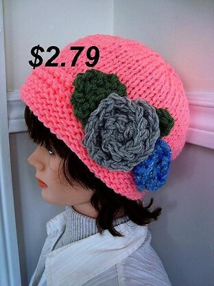 564 KNITTED HAT, adult size for beginners