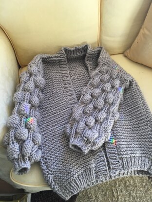 Super chunky berry cardigan