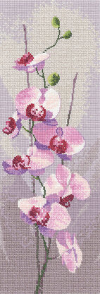 Heritage Orchid Panel, 14 count Aida Cross Stitch Kit - 11cm x 31cm